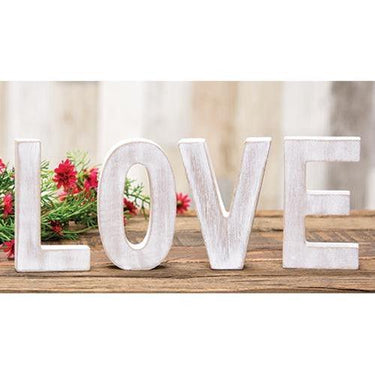 4 Set LOVE Rustic White Letters - The Fox Decor